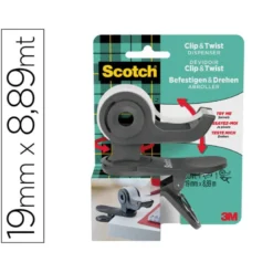 PORTARROLLO SCOTCH CLIP & TWIST INCLUYE 1 CINTA SCOTCH MAGIC 8,89 MT X 19 MM