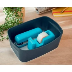 PORTARROLLO SOBREMESA LEITZ COSY PLASTICO PARA CINTAS 33 MT COLOR AZUL