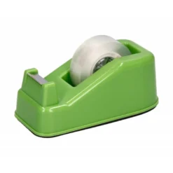 PORTARROLLO SOBREMESA LIDERPAPEL ECOUSE 100% PLASTICO RECICLADO PARA CINTA DE 33 MT COLOR VERDE