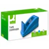 PORTARROLLO SOBREMESA Q-CONNECT PLASTICO PARA CINTA DE 33 MT COLOR AZUL 135X58X60 MM