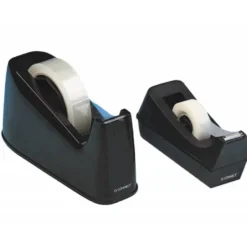 Portarrollo sobremesa q-connect plastico para cinta de 33 mt negro