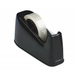 Portarrollo sobremesa q-connect plastico para cintas de 33 y 66 mt color negro