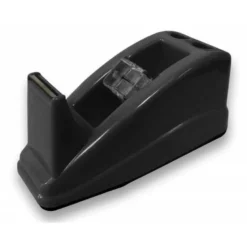 PORTARROLLO SOBREMESA Q-CONNECT PLASTICO PARA CINTA DE 33 MT COLOR NEGRO 135X58X60 MM