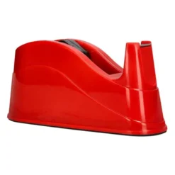 PORTARROLLO SOBREMESA Q-CONNECT PLASTICO PARA CINTAS DE 66 MT COLOR ROJO 220X100X70 MM