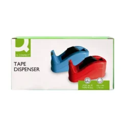 PORTARROLLO SOBREMESA Q-CONNECT PLASTICO PARA CINTAS DE 66 MT COLOR ROJO 220X100X70 MM