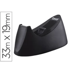 Portarrollos sobremesa Tesa Easy cut curve Plastico para cinta de 33m color Negro