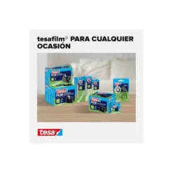 Portarrollos sobremesa Tesa Easy cut curve Plastico para cinta de 33m color Negro