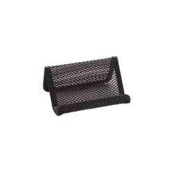 Portatarjetas q-connect metalico negro 11x7,5x5 cm.