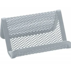 Portatarjetas q-connect metalico plata 11x7,5x5 cm.