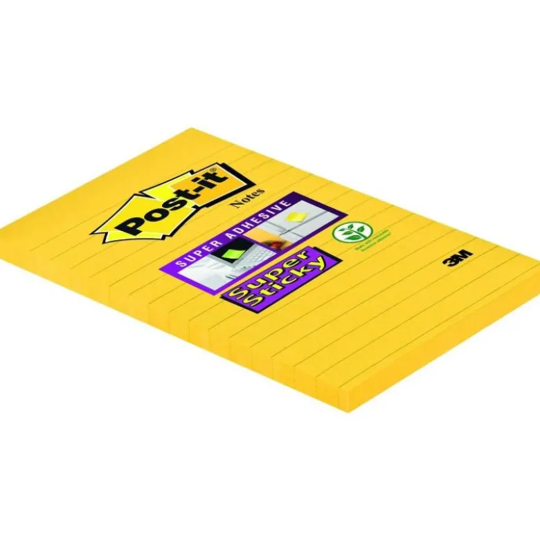Post it ® Bloc de notas adhesivas Super sticky quita y pon 102x152 mm Amarillo ultra