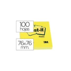 Post-it ® Bloc de notas adhesivas color amarillo quita y pon 76x76 mm