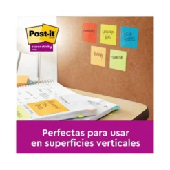 Post-it ® Bloc de notas adhesivas super sticky varios colores 47,6 x 47,6 mm 90 hojas pack 12 blocs