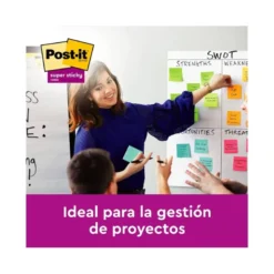 Post-it ® Bloc de notas adhesivas super sticky varios colores 47,6 x 47,6 mm 90 hojas pack 12 blocs