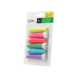 PURPURINA LIDERPAPEL BIODEGRADABLE FANTASIA BOTE DE 6 GR COLORES METALICOS PASTELES SURT BLISTER DE 6 UND