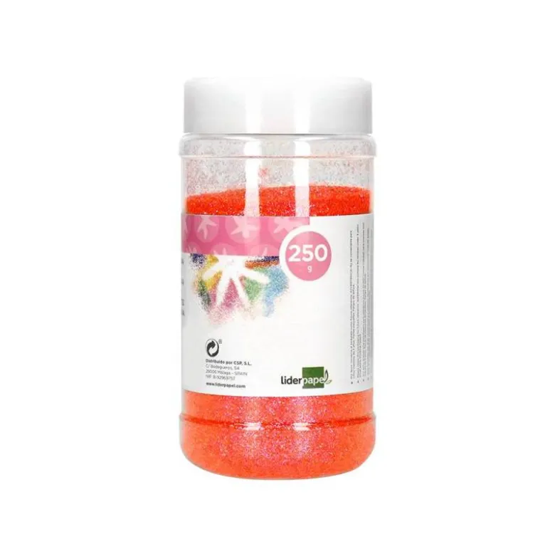 PURPURINA LIDERPAPEL FANTASIA COLOR METALICO NARANJA PASTEL BOTE DE 250 GR
