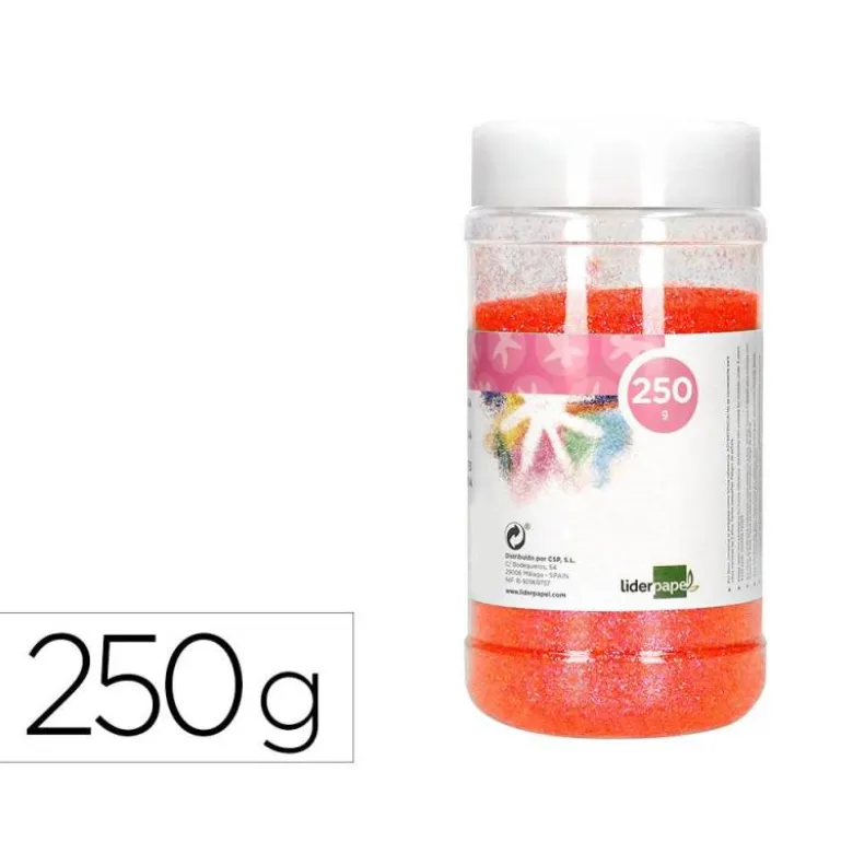 PURPURINA LIDERPAPEL FANTASIA COLOR METALICO NARANJA PASTEL BOTE DE 250 GR