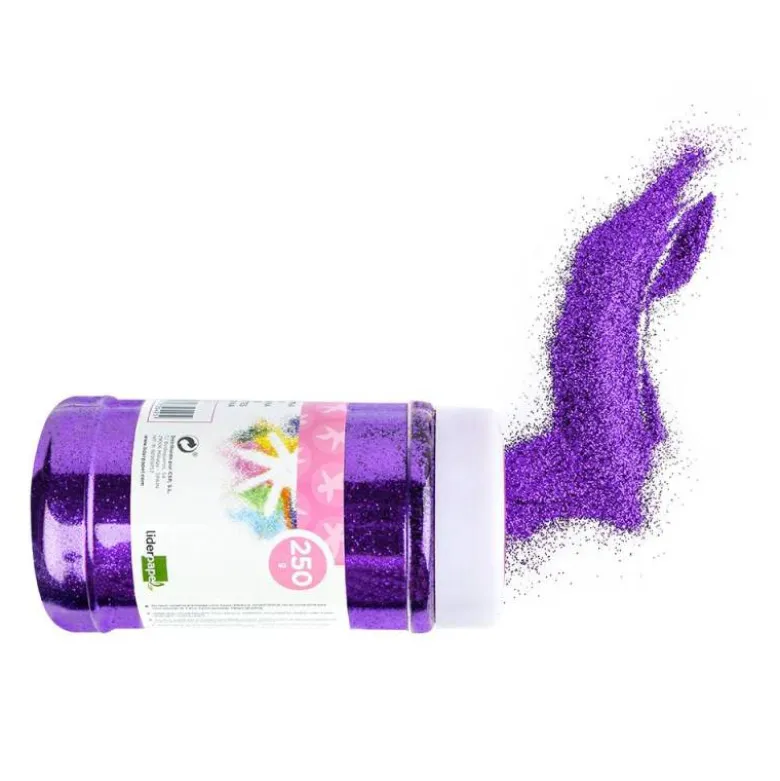 PURPURINA LIDERPAPEL FANTASIA COLOR METALICO VIOLETA PASTEL BOTE DE 250 GR