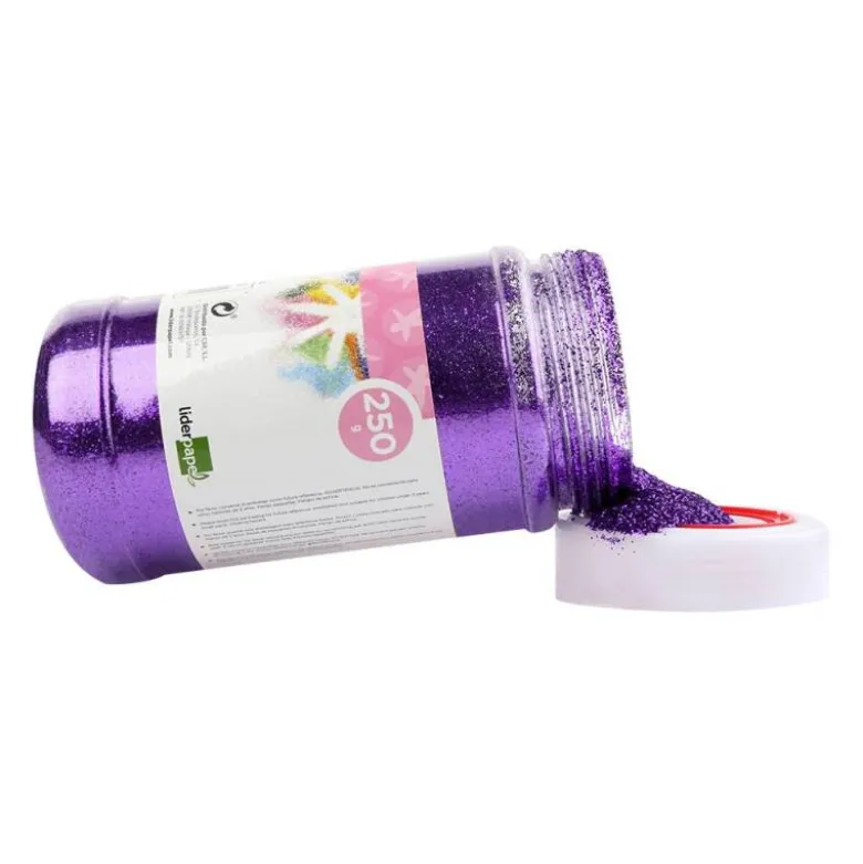 PURPURINA LIDERPAPEL FANTASIA COLOR METALICO VIOLETA PASTEL BOTE DE 250 GR