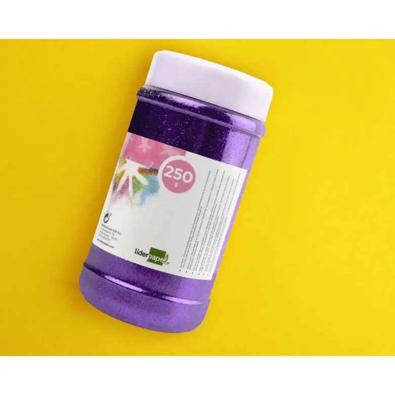 PURPURINA LIDERPAPEL FANTASIA COLOR METALICO VIOLETA PASTEL BOTE DE 250 GR