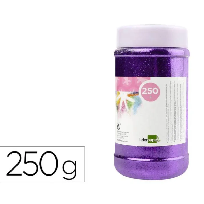 PURPURINA LIDERPAPEL FANTASIA COLOR METALICO VIOLETA PASTEL BOTE DE 250 GR
