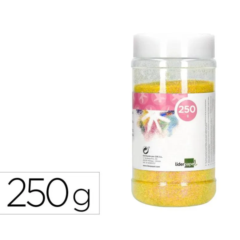 PURPURINA LIDERPAPEL FANTASIA COLOR METALICO AMARILLO PASTEL BOTE DE 250 GR