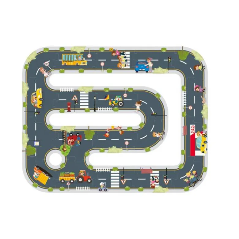 PUZLE INFANTIL IMAGINOVO MADERA CIUDAD DE CARRETERA +3 AÑOS 21 PIEZAS 22X22X6,4CM