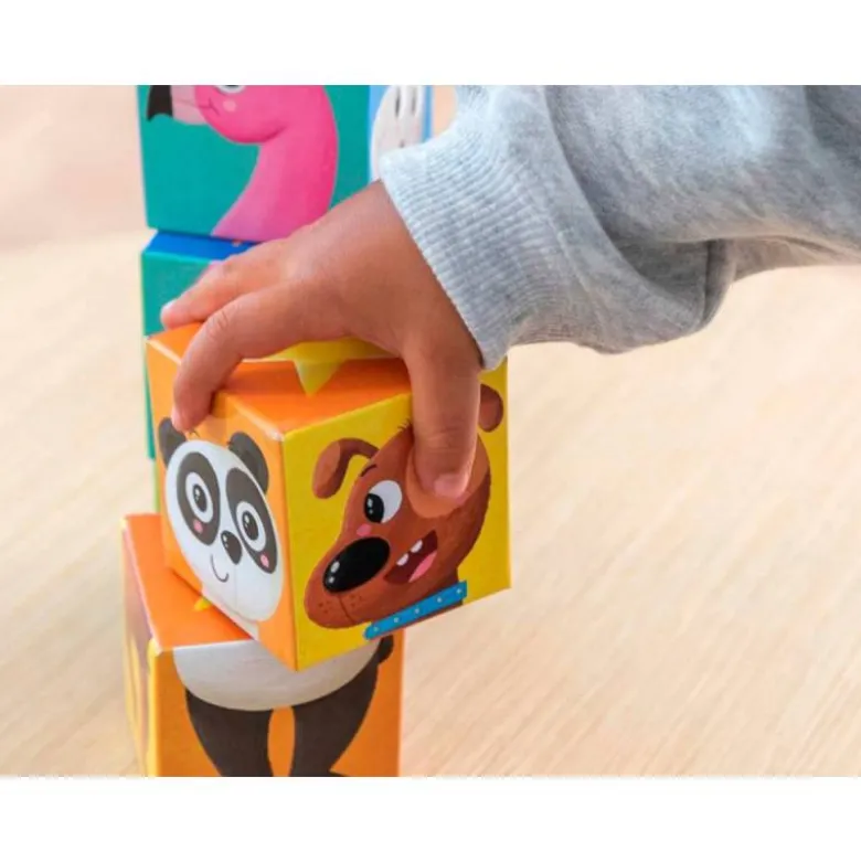 PUZLE GOULA CUBOS DE CARTON APILABLES MATCH&MIX 6 PIEZAS +2 AÑOS