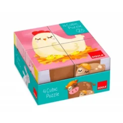 PUZLE GOULA CUBOS DE CARTON 6 ESCENAS DIFERENTES 4 PIEZAS