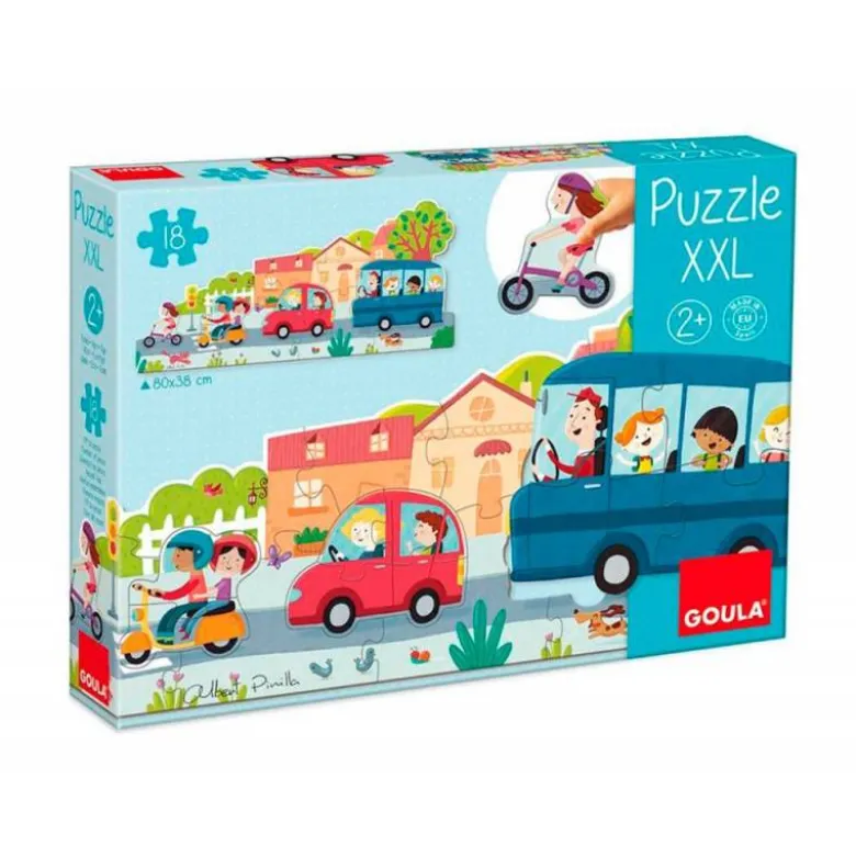 PUZLE GOULA XXL VEHICULOS 18 PIEZAS +2 AÑOS