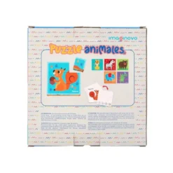 PUZLE INFANTIL IMAGINOVO MADERA CUBOS DE ANIMALES +24 MESES 15 PIEZAS INCLUYE 12 PATRONES 22X22X6,4CM