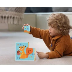 PUZLE INFANTIL IMAGINOVO MADERA CUBOS DE ANIMALES +24 MESES 15 PIEZAS INCLUYE 12 PATRONES 22X22X6,4CM