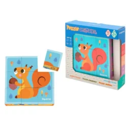 PUZLE INFANTIL IMAGINOVO MADERA CUBOS DE ANIMALES +24 MESES 15 PIEZAS INCLUYE 12 PATRONES 22X22X6,4CM
