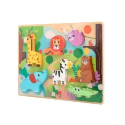 PUZLE INFANTIL IMAGINOVO MADERA 3D ANIMALES +12 MESES 8 PIEZAS 29,5X22X1,7CM
