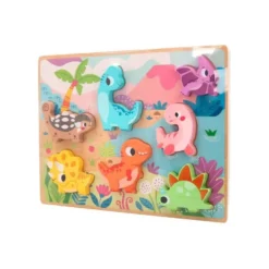PUZLE INFANTIL IMAGINOVO MADERA 3D DINOSAURIOS +12 MESES 8 PIEZAS 29,5X22X1,7CM