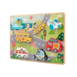 PUZLE INFANTIL IMAGINOVO MADERA 3D VEHICULOS +12 MESES 8 PIEZAS 29,5X22X1,7CM