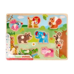PUZLE INFANTIL IMAGINOVO MADERA ANIMALES +18 MESES 9 PIEZAS 30X22,5X1,5CM