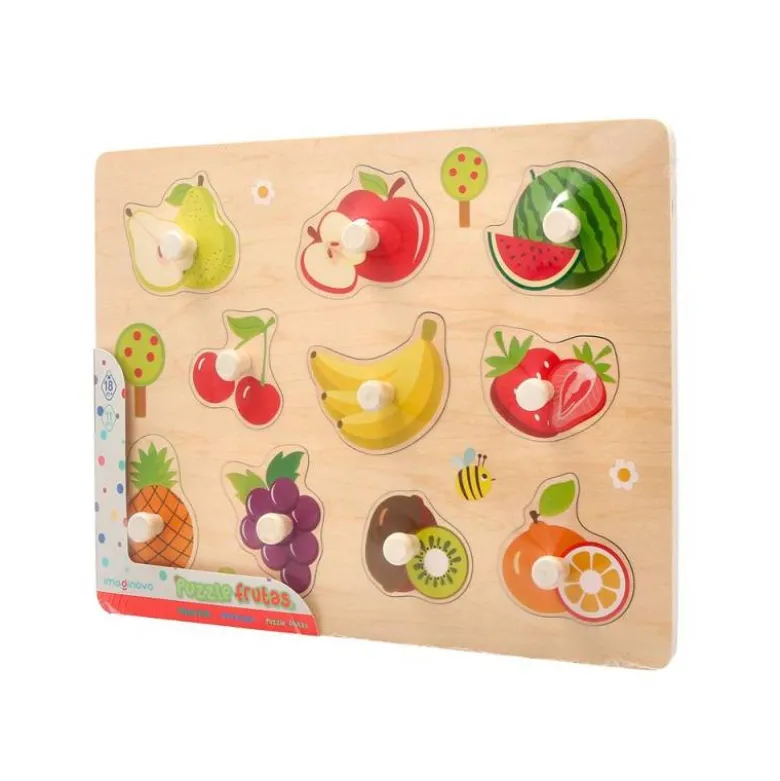 PUZLE INFANTIL IMAGINOVO MADERA FRUTAS +18 MESES 10 PIEZAS 30X22,5X1,5CM