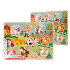 PUZLE INFANTIL IMAGINOVO MADERA GRANJA +18 MESES 9 PIEZAS 30X22,5X1,5CM