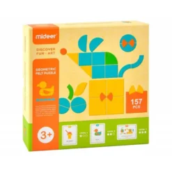 PUZLE MIDEER FIGURAS GEOMETRICAS FIELTRO 157 PIEZAS +3 AÑOS