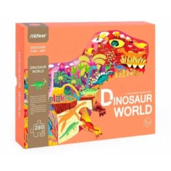 PUZLE MIDEER MUNDO DE DINOSAURIOS CON FORMA ANIMAL GRANDE 280 PIEZAS +5 AÑOS