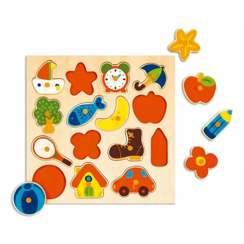 Puzzle a paritr de 1 año Siluetas Objetos Diset