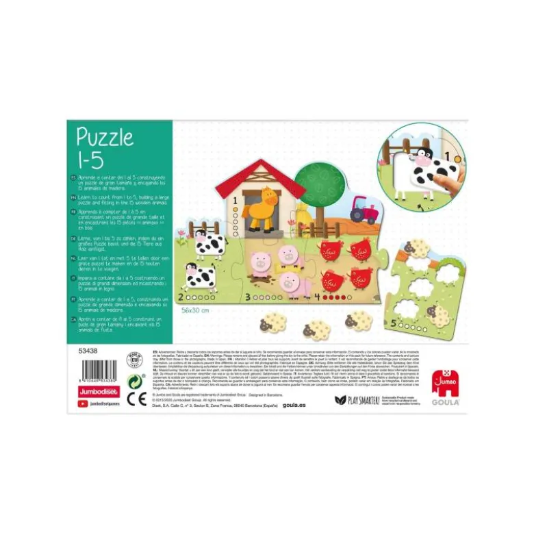 Puzzle a partir de 2 años Animales 1-5 Goula