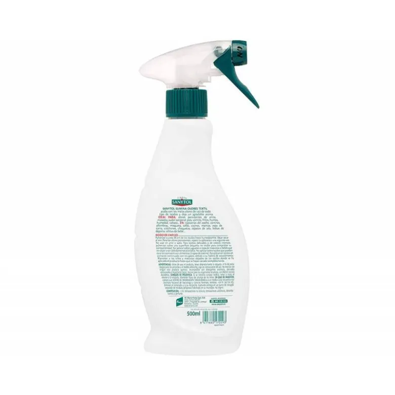 QUITAOLOR DESINFECTANTE SANYTOL PARA TEXTIL CON PULVERIZADOR BOTE DE 500 ML