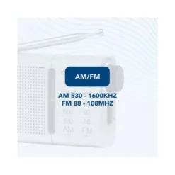 RADIO PORTATIL DAEWOO AM/FM ANTENA TELESCOPICA AURICULARES INCLUIDOS JACK 3.5 MM COLOR PLATA