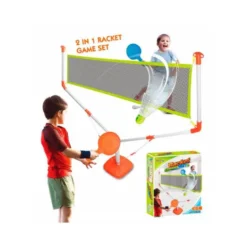 RAQUETAS KINGSPORT CON RED 2 EN 1 TENIS Y BADMINTON +3 AÑOS
