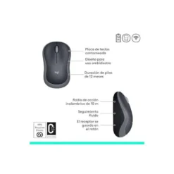 Raton Logitech M185 Nano Inalambrico color Gris