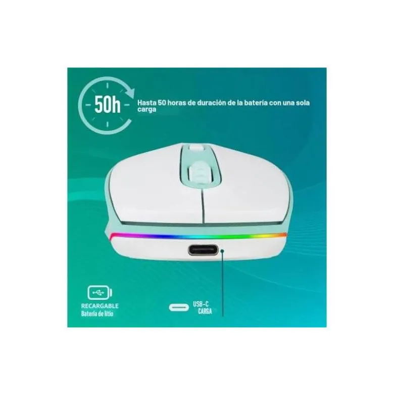 RATON NGS SMOG OPTICO 1000/1600/2400 DPI INALAMBRICO 3 BOTONES RECEPTOR USB 2,4 GHZ LUCES