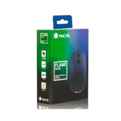 RATON NGS WIRED FLAME OPTICO CON CABLE 1000 DPI AMBIDIESTROS USB COLOR AZUL