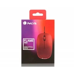 RATON NGS WIRED FLAME OPTICO CON CABLE 1000 DPI AMBIDIESTROS USB COLOR ROJO