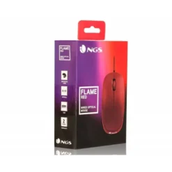 RATON NGS WIRED FLAME OPTICO CON CABLE 1000 DPI AMBIDIESTROS USB COLOR ROJO